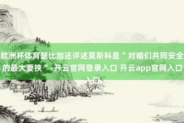 欧洲杯体育瑟比加还评述莫斯科是＂对咱们共同安全的最大要挟＂-开云官网登录入口 开云app官网入口