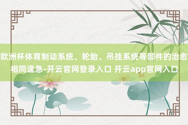 欧洲杯体育制动系统、轮胎、吊挂系统等部件的治愈相同遑急-开云官网登录入口 开云app官网入口