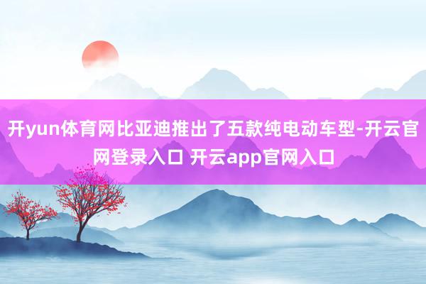 开yun体育网比亚迪推出了五款纯电动车型-开云官网登录入口 开云app官网入口