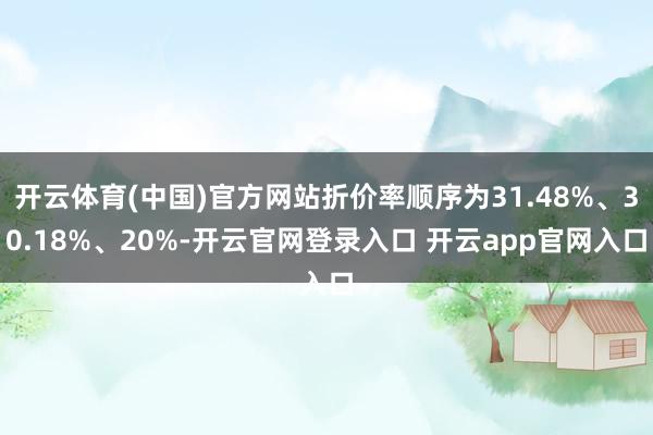 开云体育(中国)官方网站折价率顺序为31.48%、30.18%、20%-开云官网登录入口 开云app官网入口