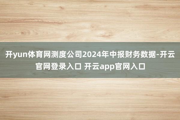 开yun体育网测度公司2024年中报财务数据-开云官网登录入口 开云app官网入口