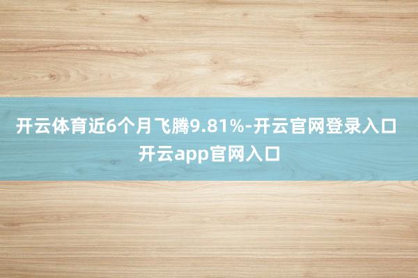 开云体育近6个月飞腾9.81%-开云官网登录入口 开云app官网入口