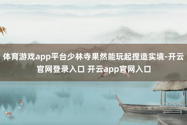 体育游戏app平台少林寺果然能玩起捏造实境-开云官网登录入口 开云app官网入口