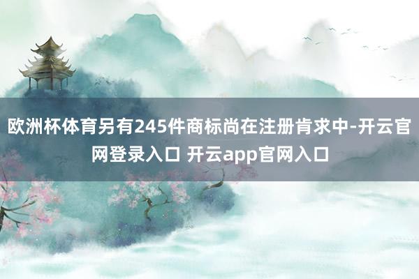 欧洲杯体育另有245件商标尚在注册肯求中-开云官网登录入口 开云app官网入口