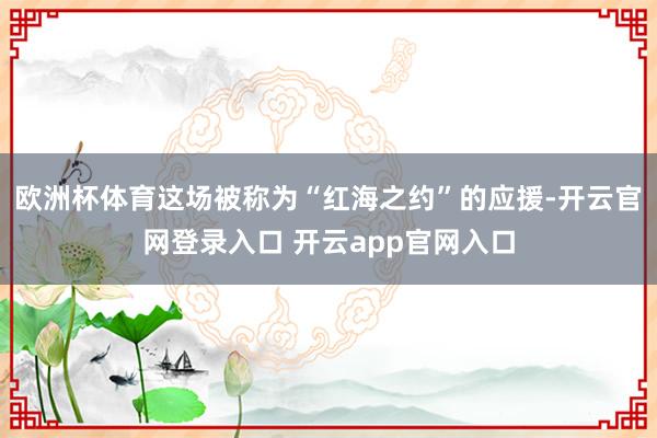 欧洲杯体育这场被称为“红海之约”的应援-开云官网登录入口 开云app官网入口