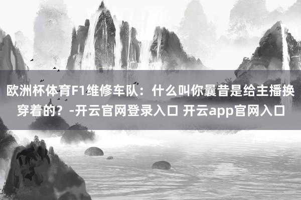 欧洲杯体育F1维修车队：什么叫你曩昔是给主播换穿着的？-开云官网登录入口 开云app官网入口